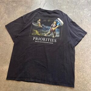 Redneck Priorities Graphic Tee Fishing Humor Vintage Style Shirt